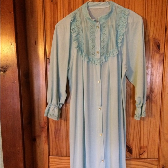 Intimates & Sleepwear Vintage Blue House Coat Poshmark